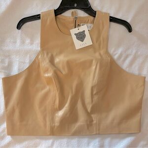 LITA by Ciara Leather Zip-back Crop